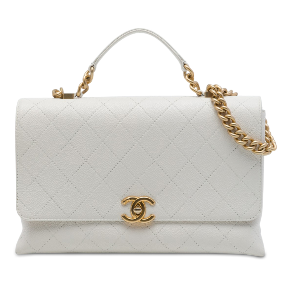 Pre-Loved Chanel Medium Stitched Caviar Chic Affinity Top Handle Bag